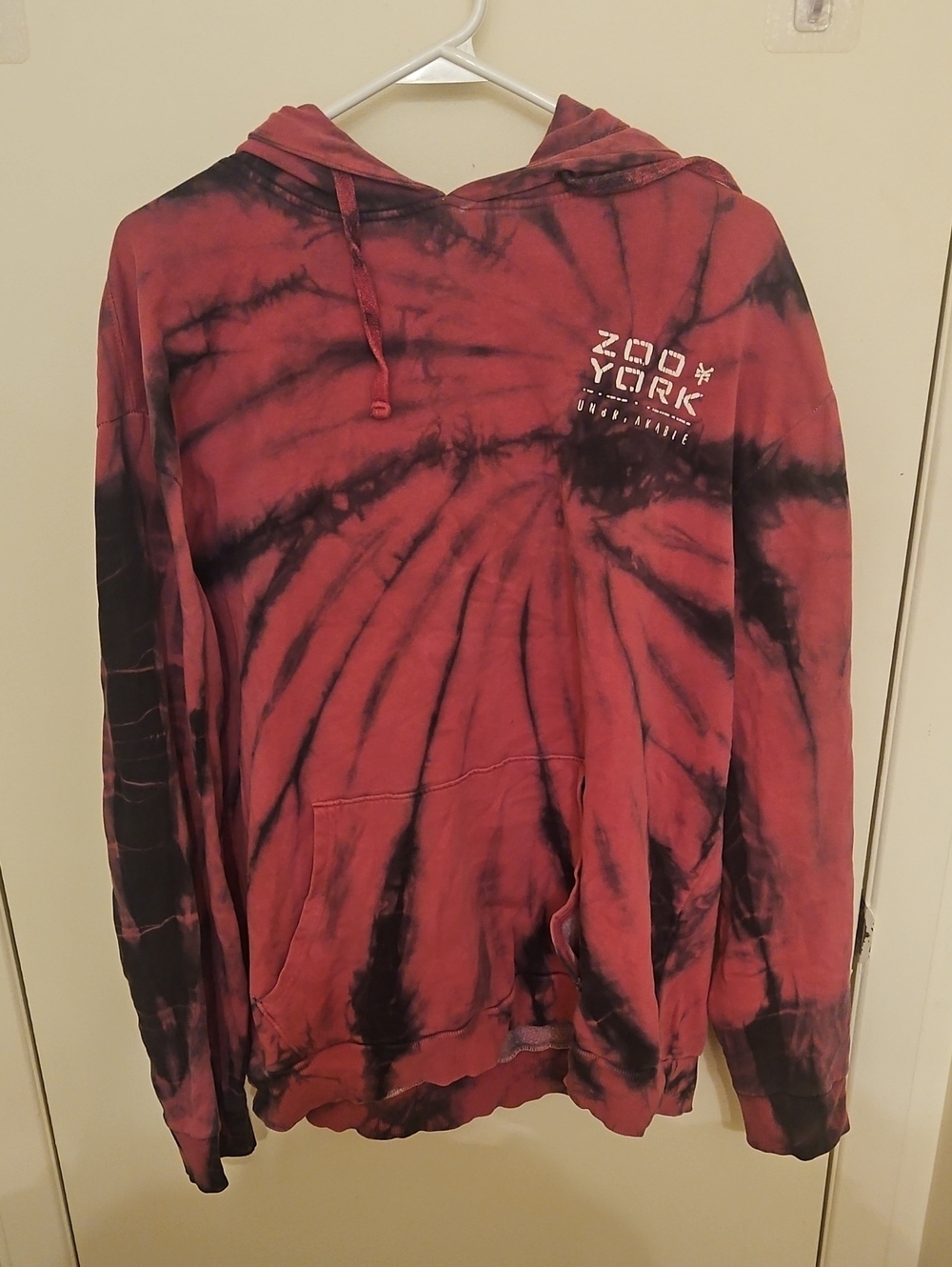 Zoo York Hot Pink and Black Tie-Dye Pullover Hoodie